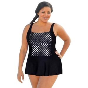 Aquamore Chlorine Resistant Skater Swimdress One Piece Swimsuit - size 14 - SW5